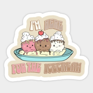 Kawaii Banana Split - Im here for the Icecream Sticker